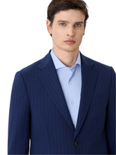 Slim Fit Suit In Wool With Stripes